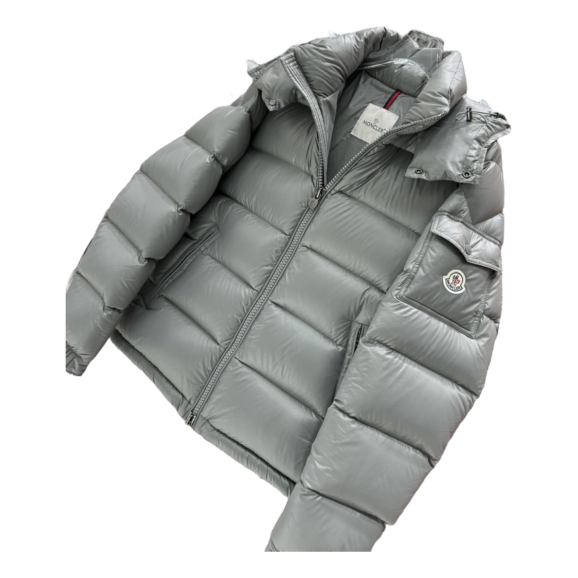 Moncler Maya Hooded Down Puffer – Gray
