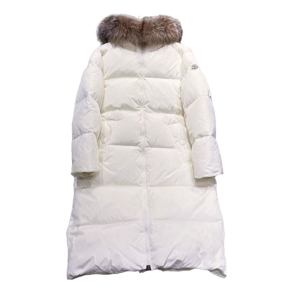 Moncler Marrionnier Long Down Coat – Ivory
