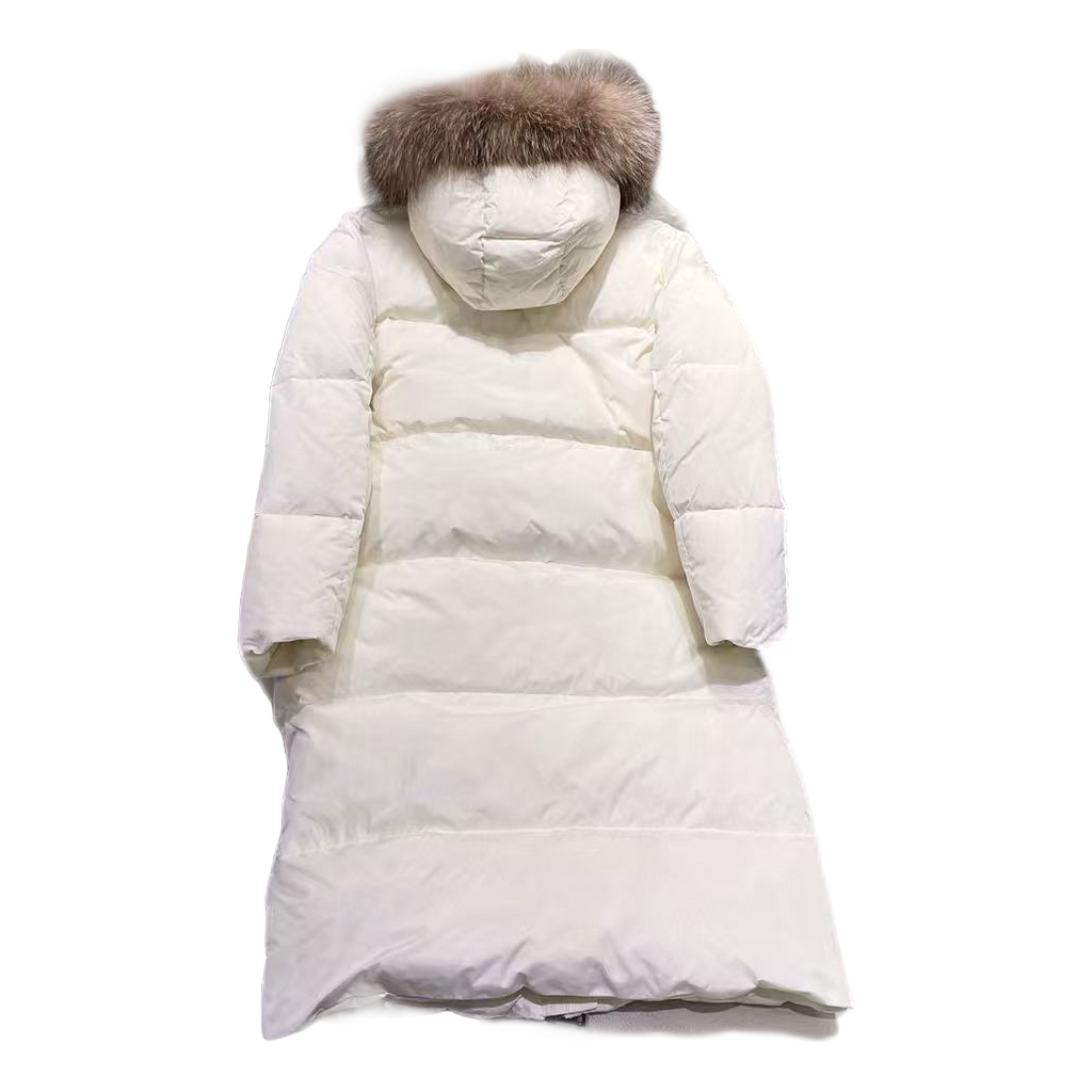 Moncler Marrionnier Long Down Coat – Ivory