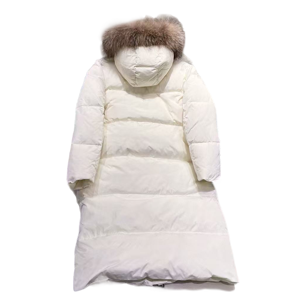 Moncler Marrionnier Long Down Coat – Ivory