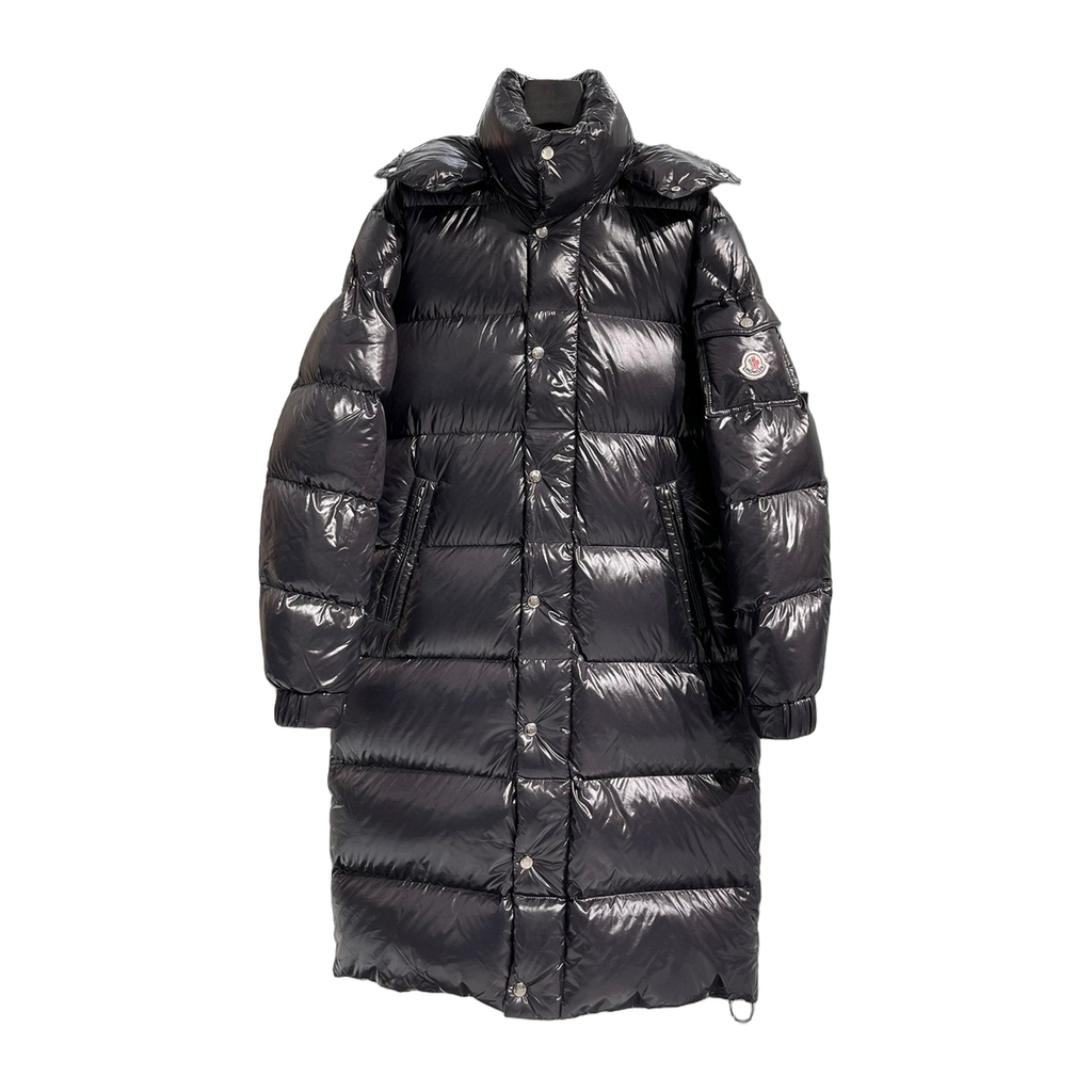 Moncler Hanoverian Glossy Hooded Long Puffer Coat