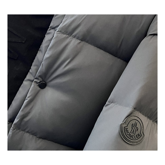 Moncler Color-Block Puffer Jacket with Contrast Hood