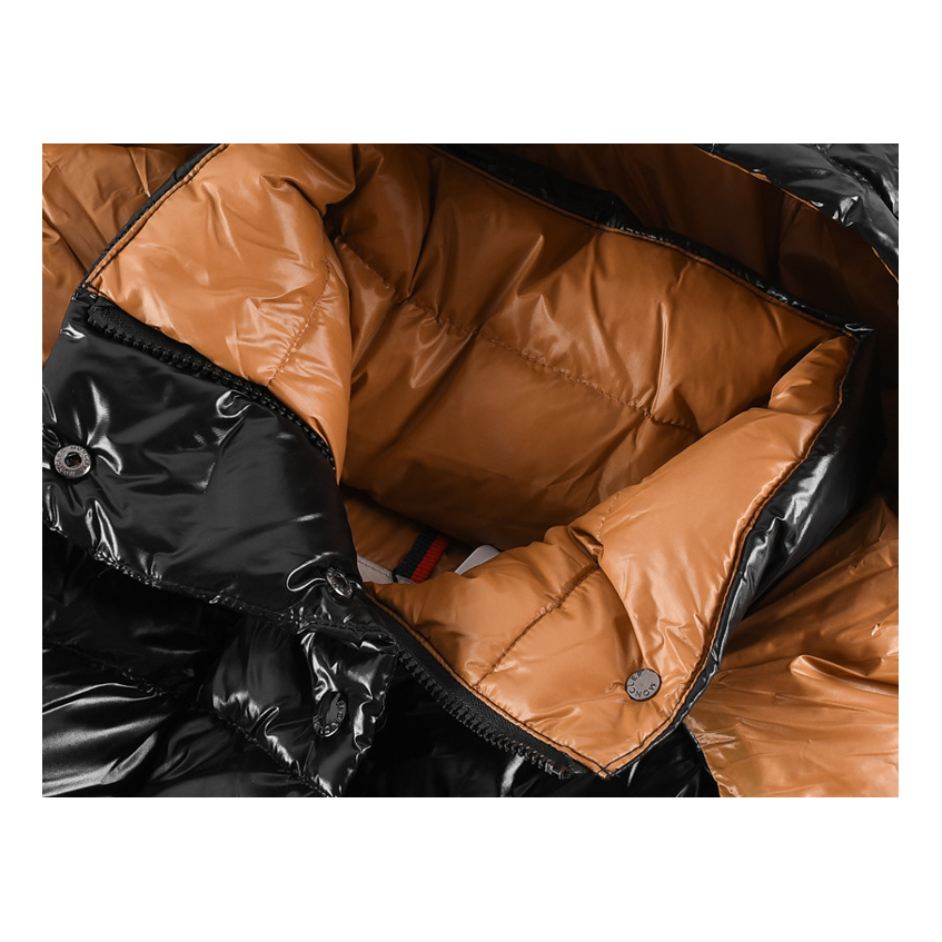 Moncler Copper-Lined Glossy Short Puffer Jacket – Black