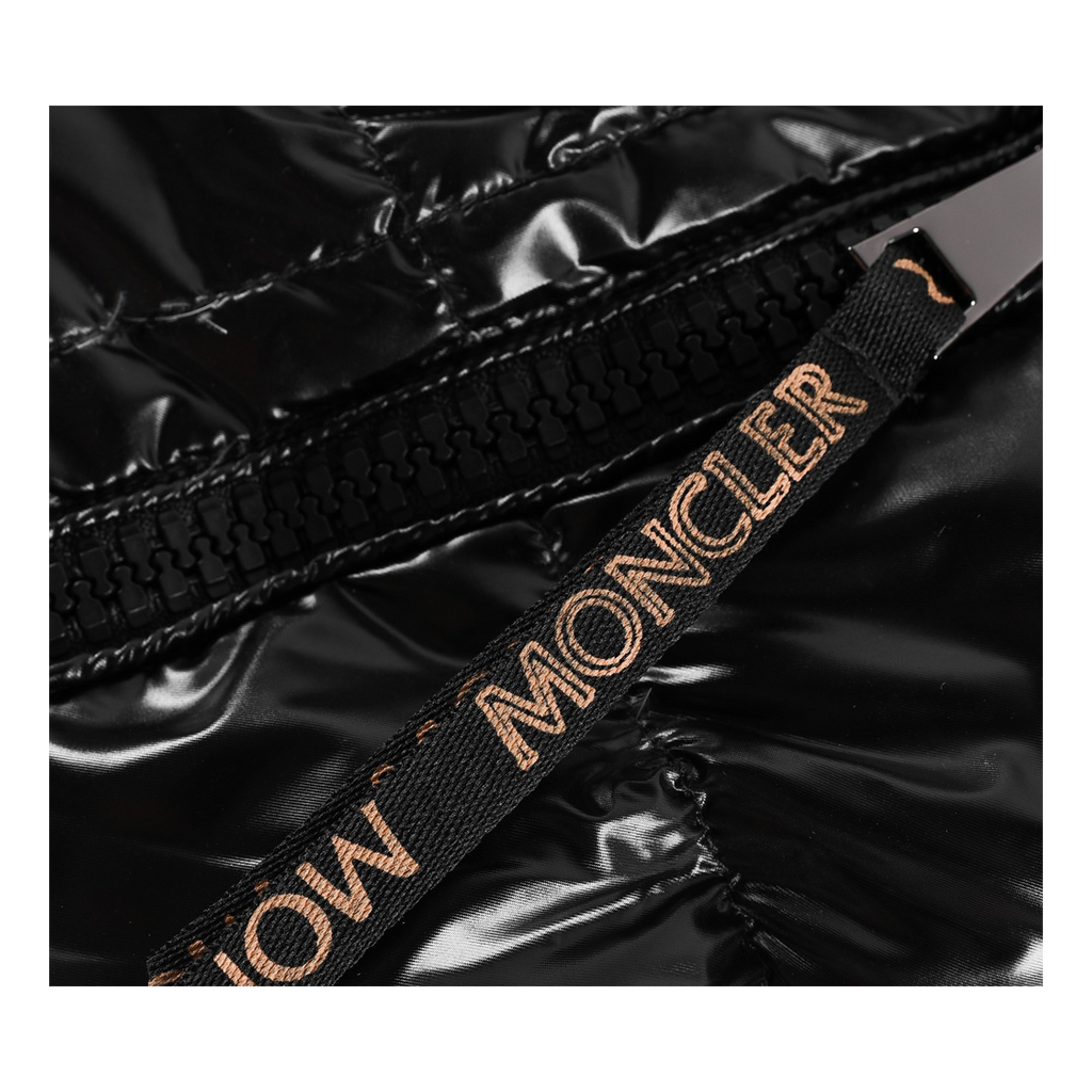 Moncler Copper-Lined Glossy Short Puffer Jacket – Black