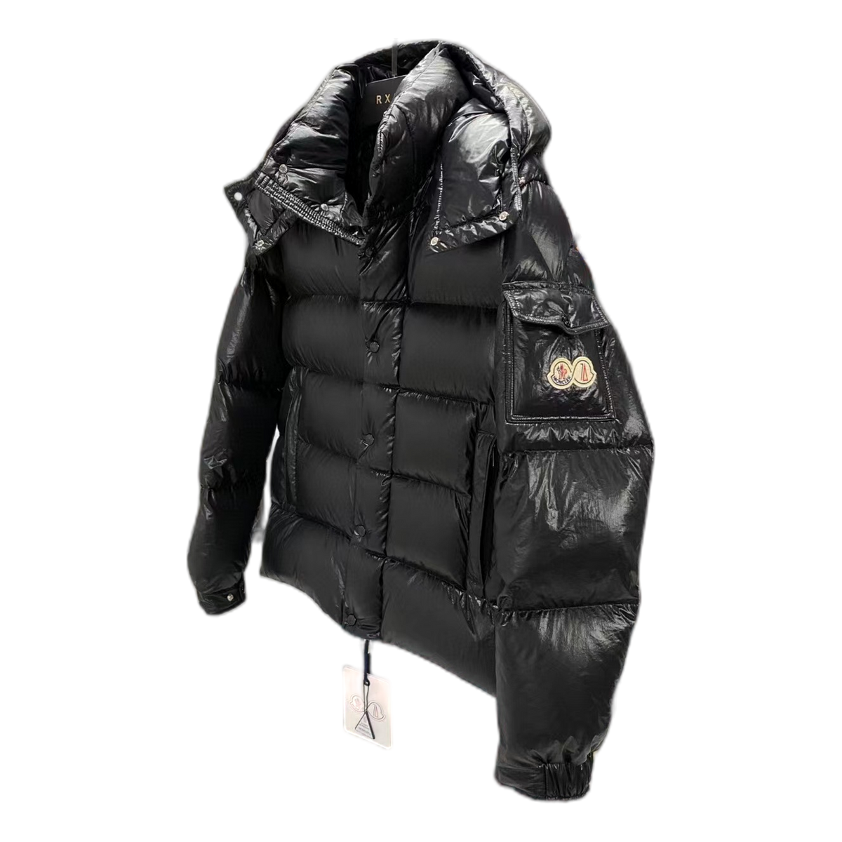 Moncler Maya 70th Anniversary Glossy Hooded Down Puffer