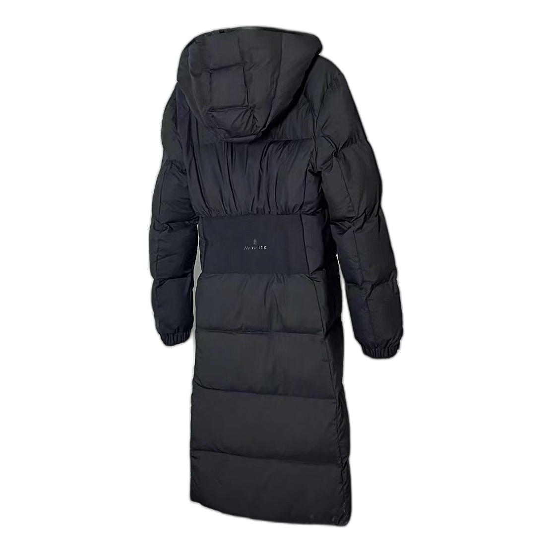Moncler Matte Zip-Front Hooded Long Down Coat – Black