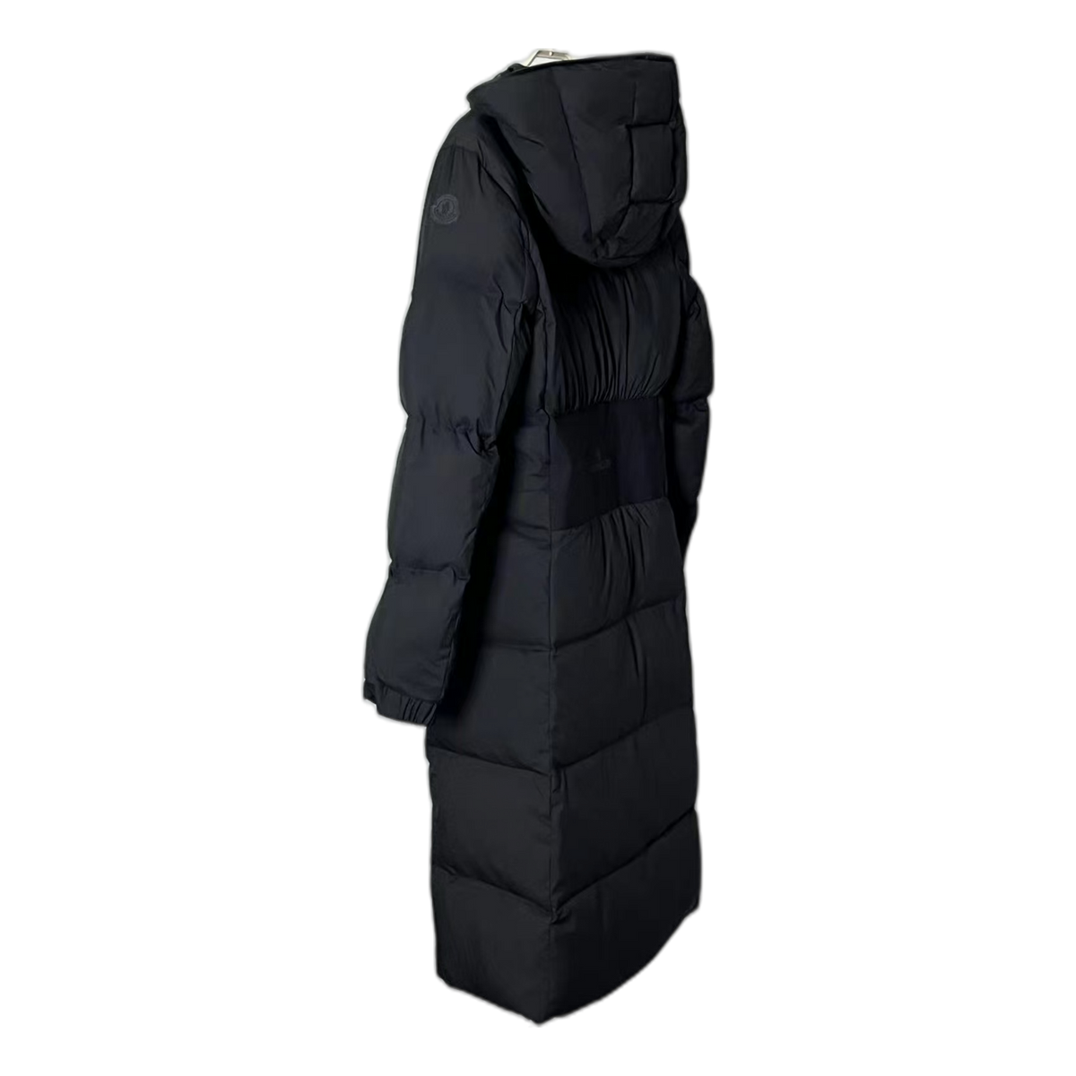 Moncler Matte Zip-Front Hooded Long Down Coat – Black