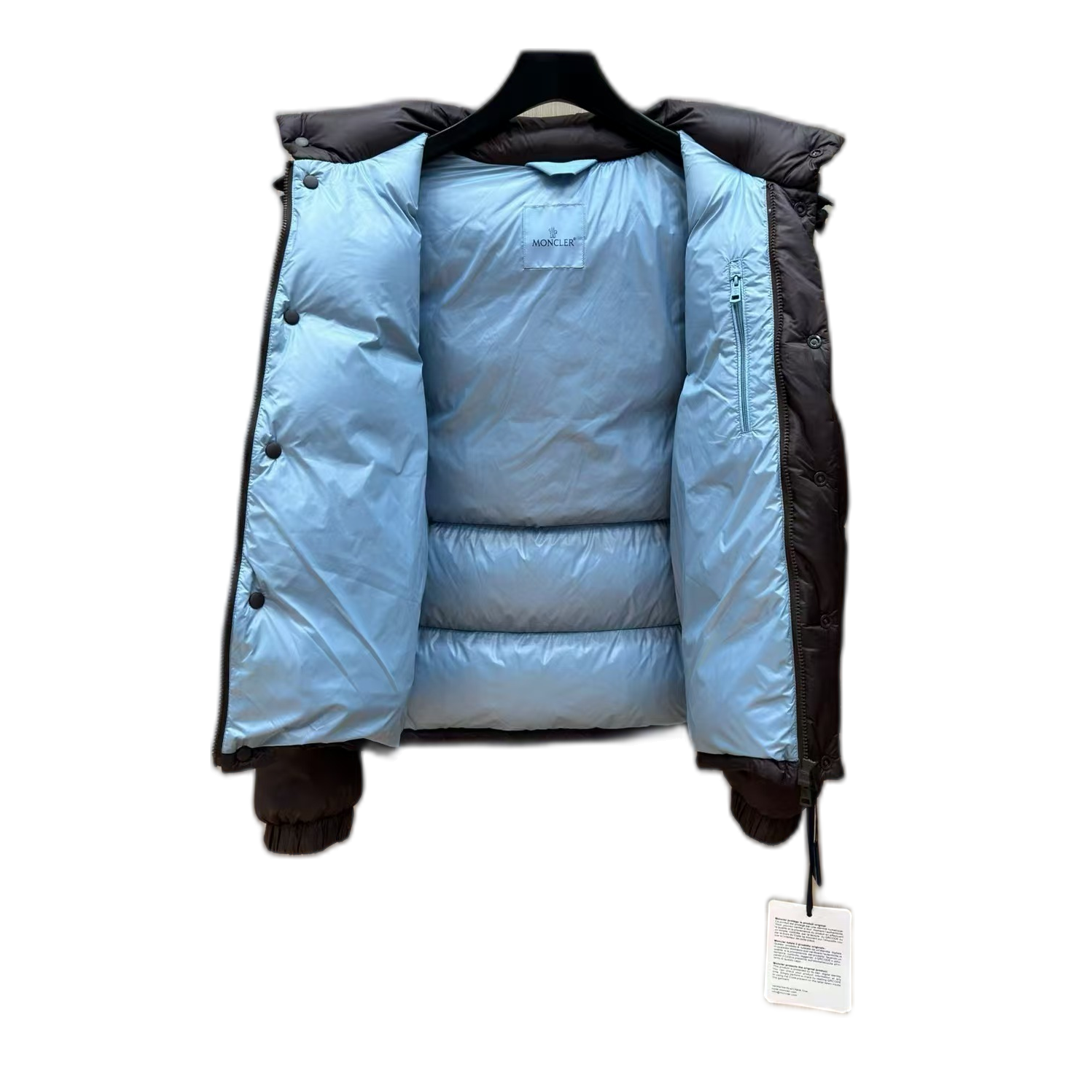 Moncler Oversized Chest-Badge Hooded Down Puffer – Navy