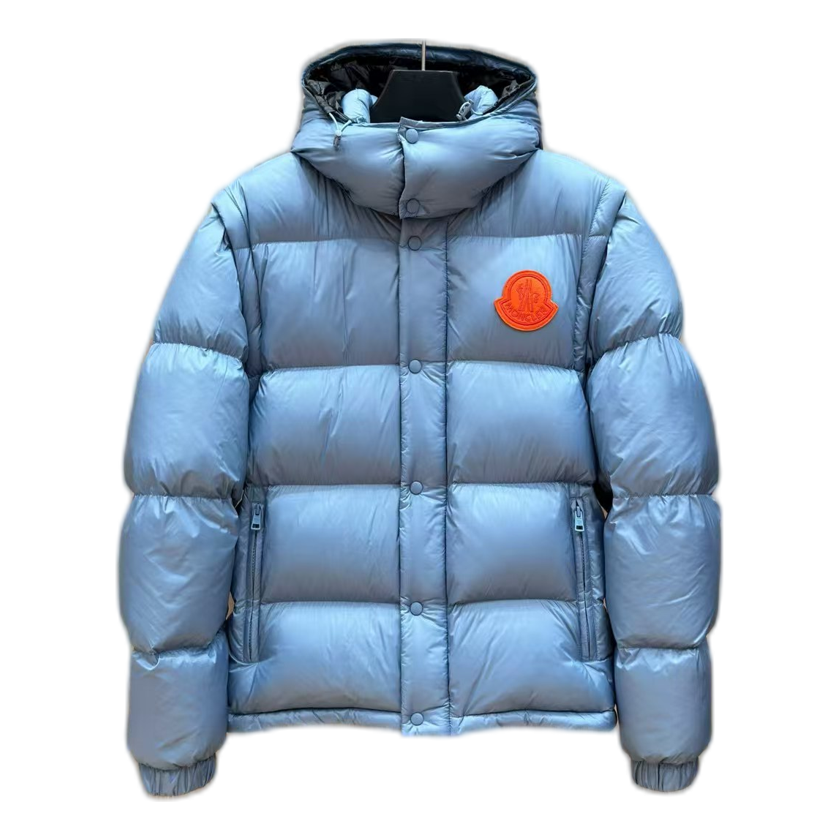 Moncler Oversized Chest-Badge Hooded Down Puffer – Navy