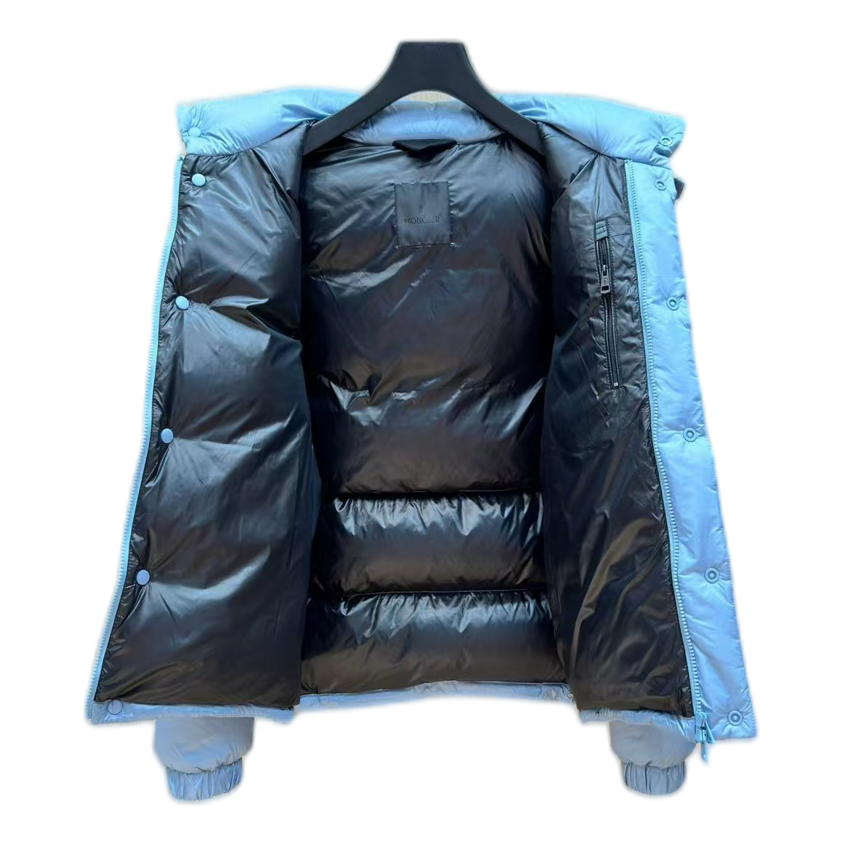 Moncler Oversized Chest-Badge Hooded Down Puffer – Navy