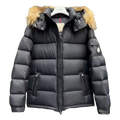 Moncler Fur-Trim Hooded Puffer Jacket – Black