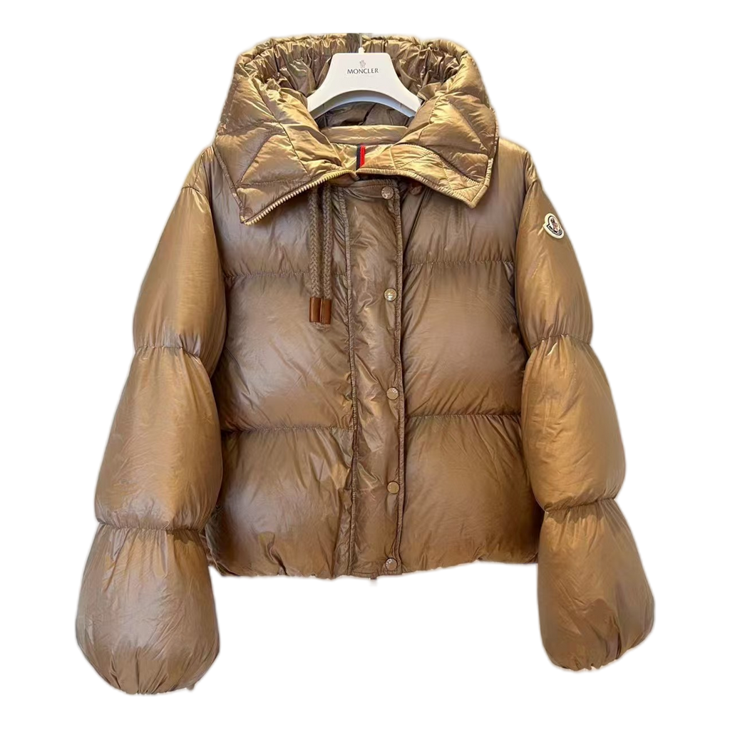 Moncler Borey Hooded Down Jacket in Bronze