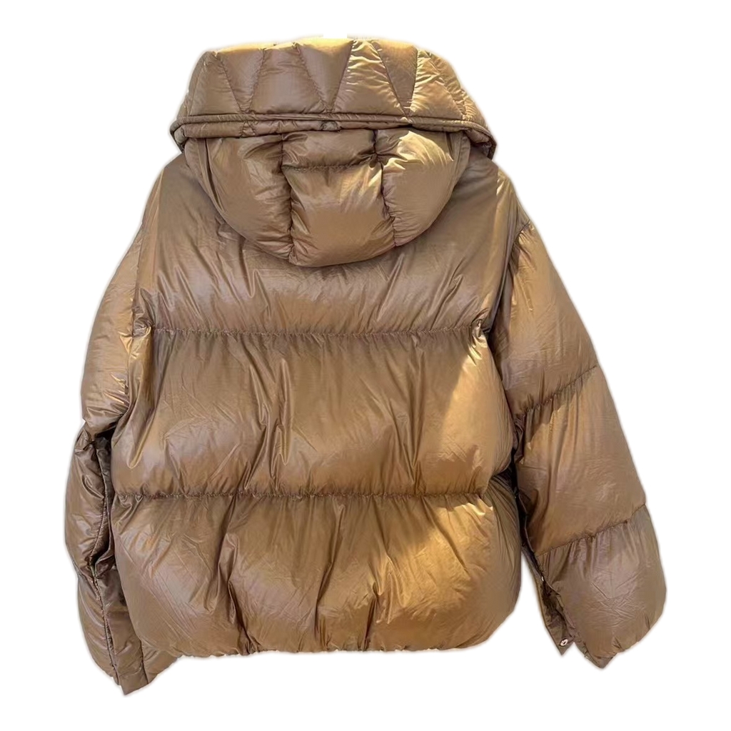 Moncler Borey Hooded Down Jacket in Bronze