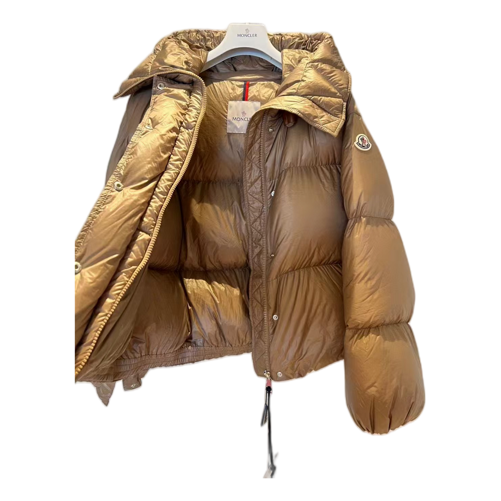 Moncler Borey Hooded Down Jacket in Bronze
