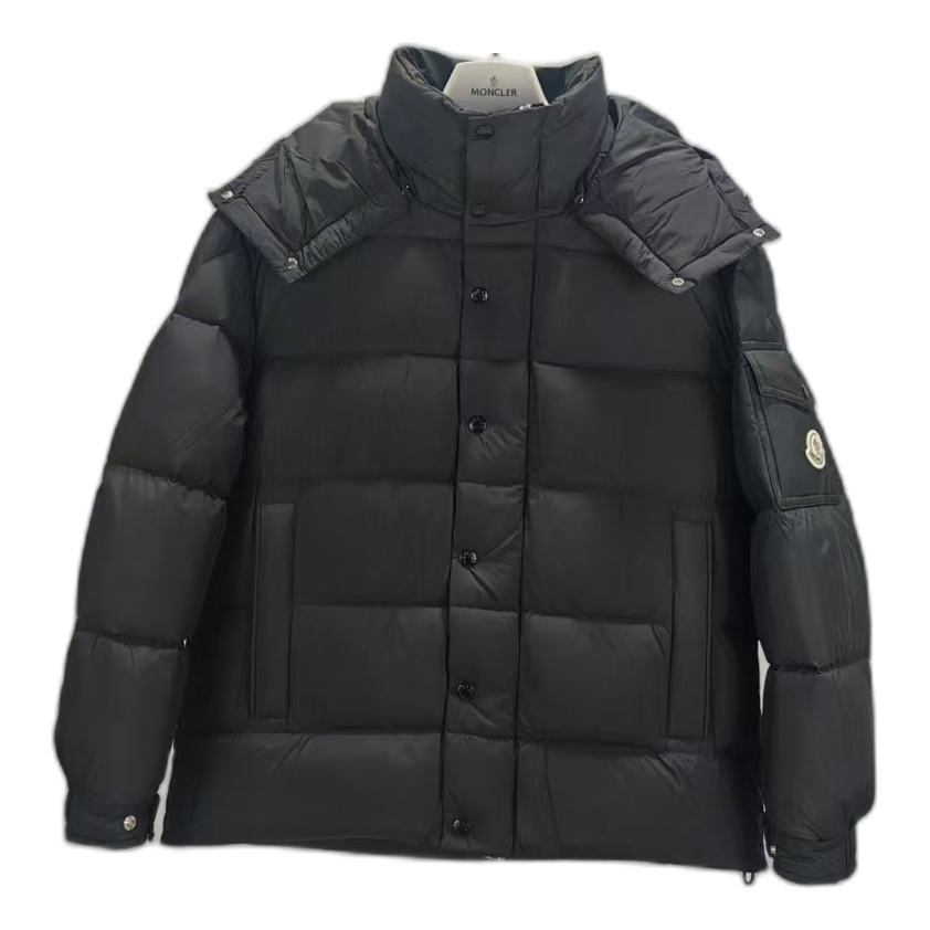 Moncler Matte Snap-Front Hooded Down Puffer