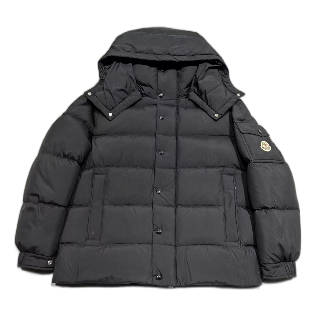 Moncler Matte Snap-Front Hooded Down Puffer