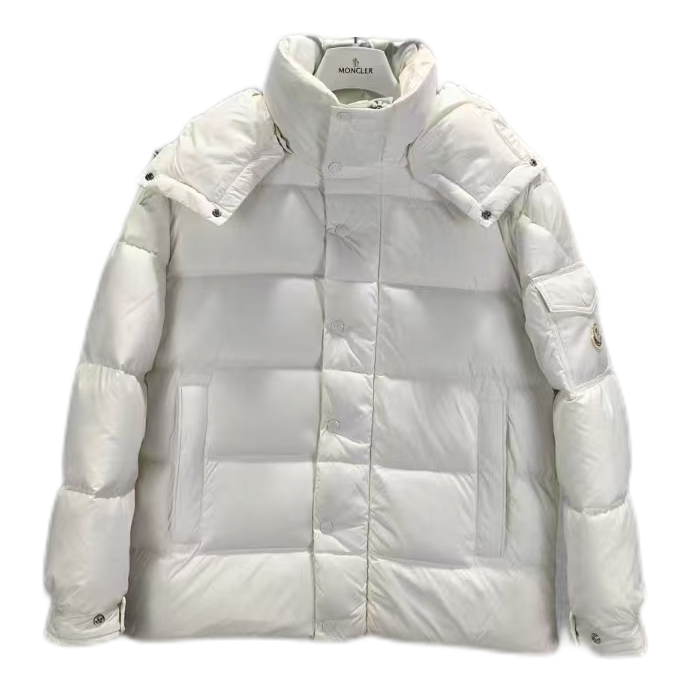 Moncler Matte Snap-Front Hooded Down Puffer
