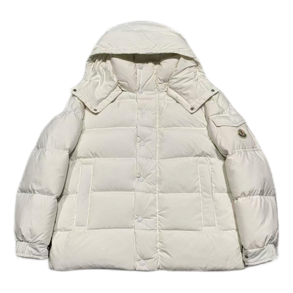 Moncler Matte Snap-Front Hooded Down Puffer