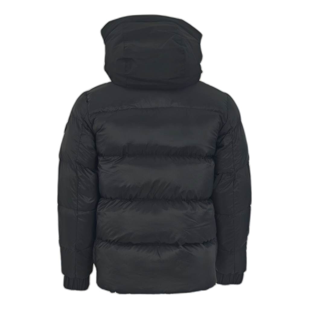 Moncler Tonal-Logo High-Collar Puffer Jacket – Black