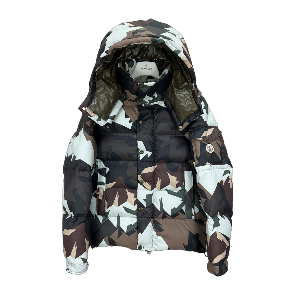 Moncler Mosa Camouflage Hooded Down Puffer