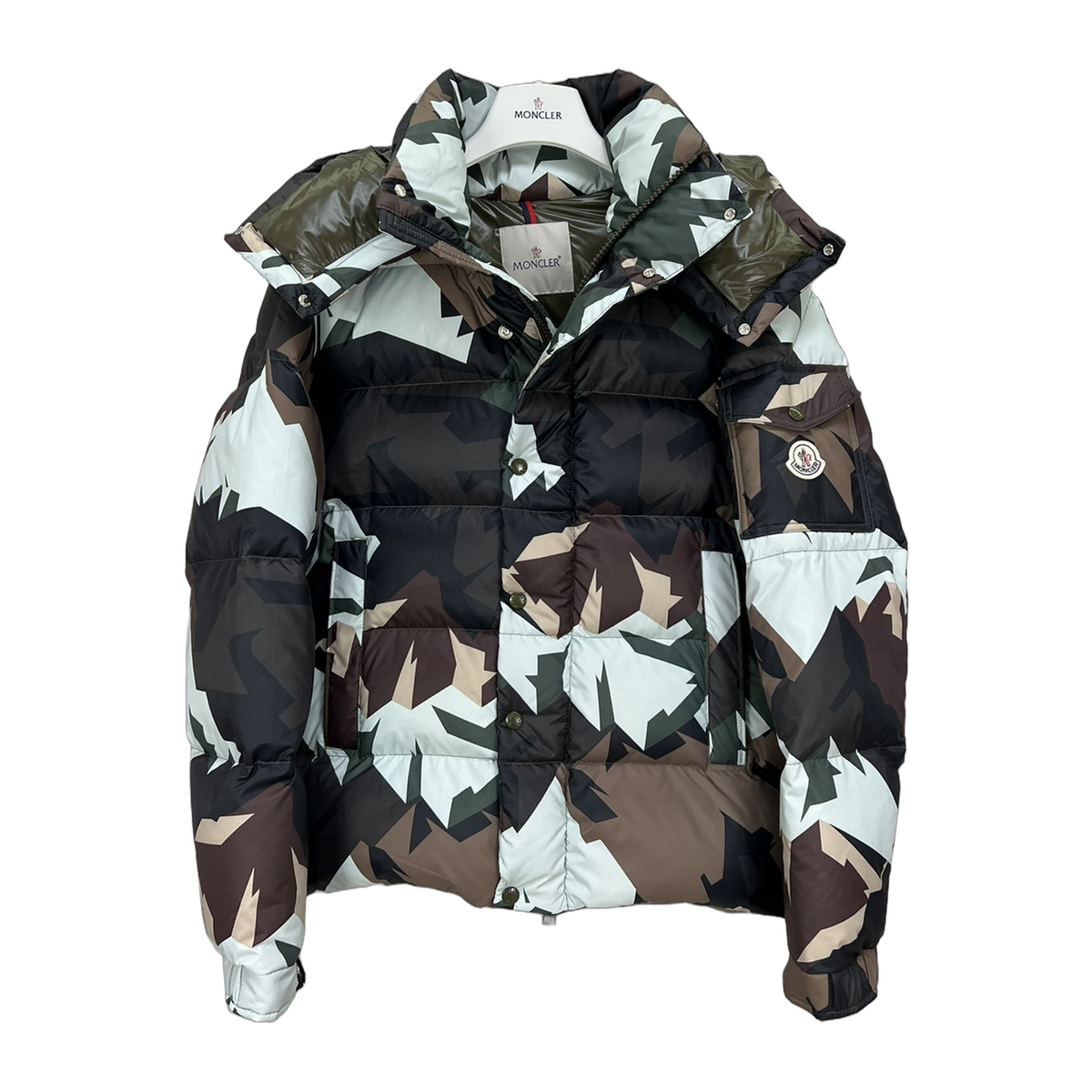 Moncler Mosa Camouflage Hooded Down Puffer