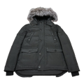 Moose Knuckles Four-Pocket Coyote Fur-Trim Hooded Down Puffer