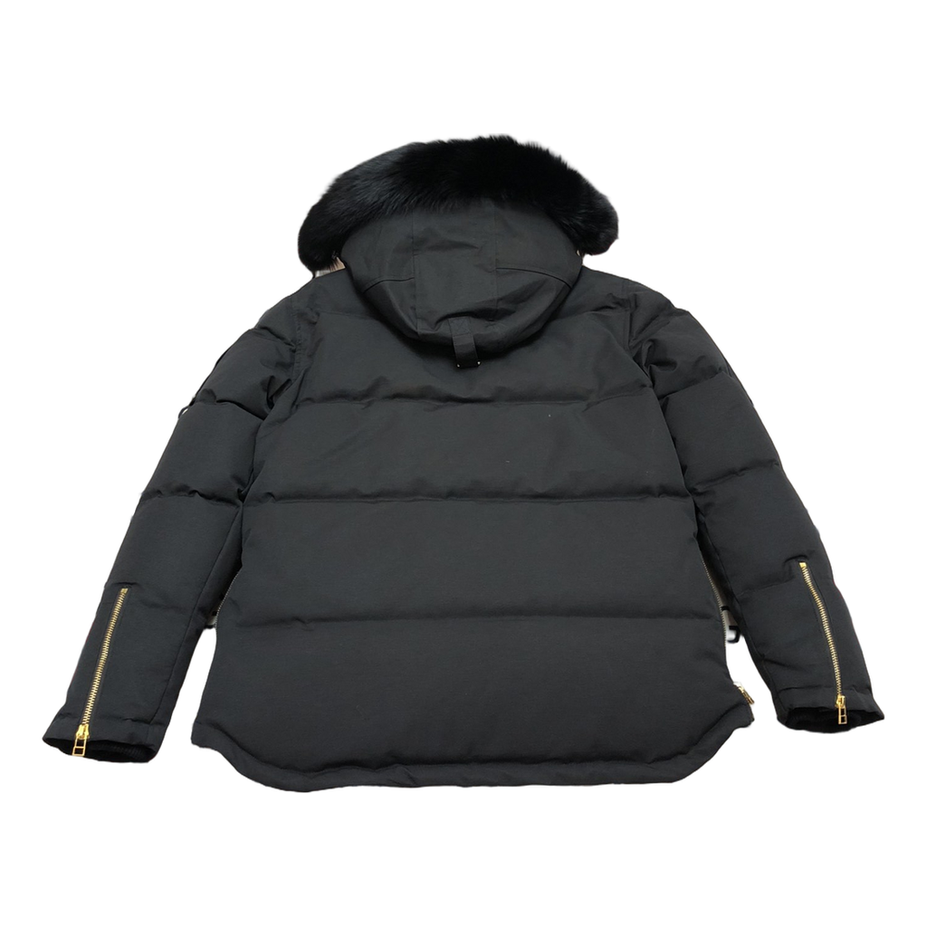Moose Knuckles Gold 3Q Coyote Fur-Trim Down Puffer – Black