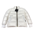 Moose Knuckles Logo-Zip Quilted Down Puffer Bomber – Off White