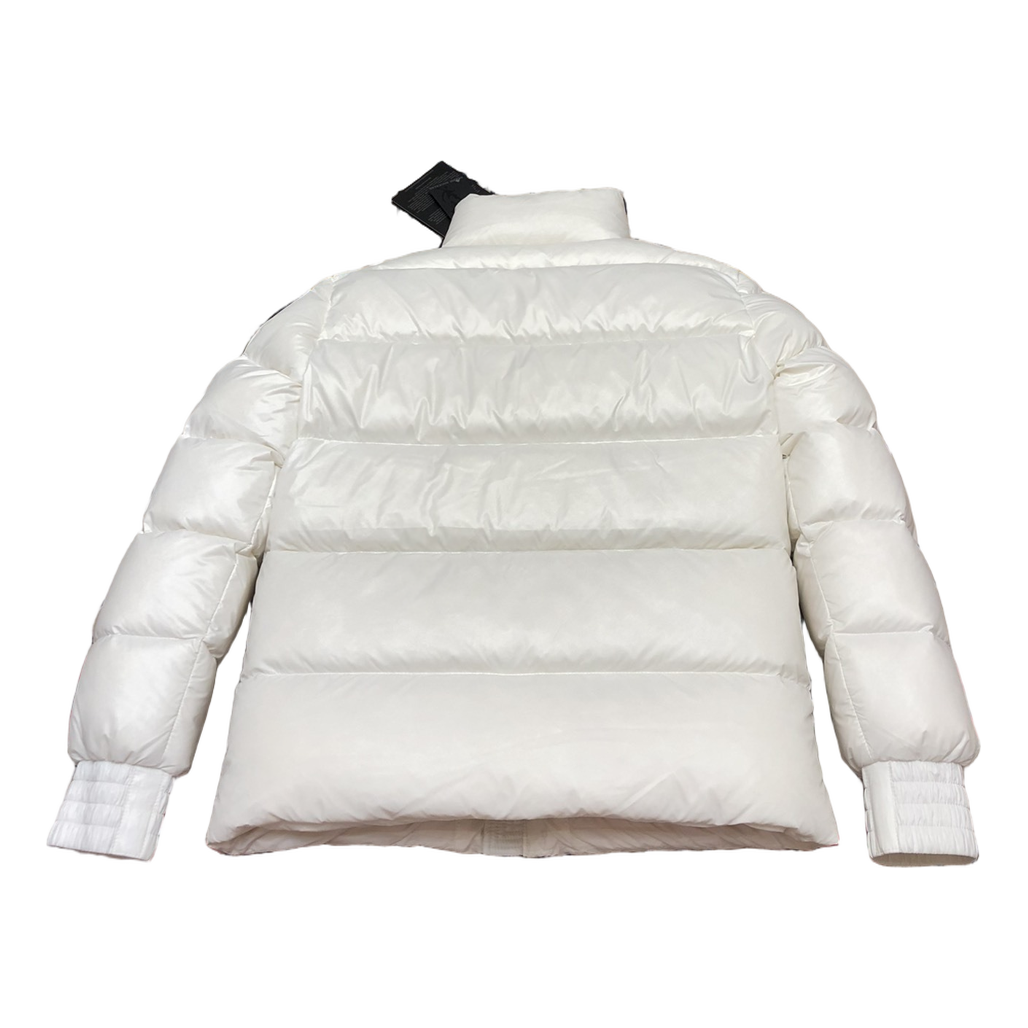 Moose Knuckles Logo-Zip Quilted Down Puffer Bomber – Off White