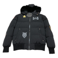 Moose Knuckles Patch-Detail Hooded Down Bomber – Black