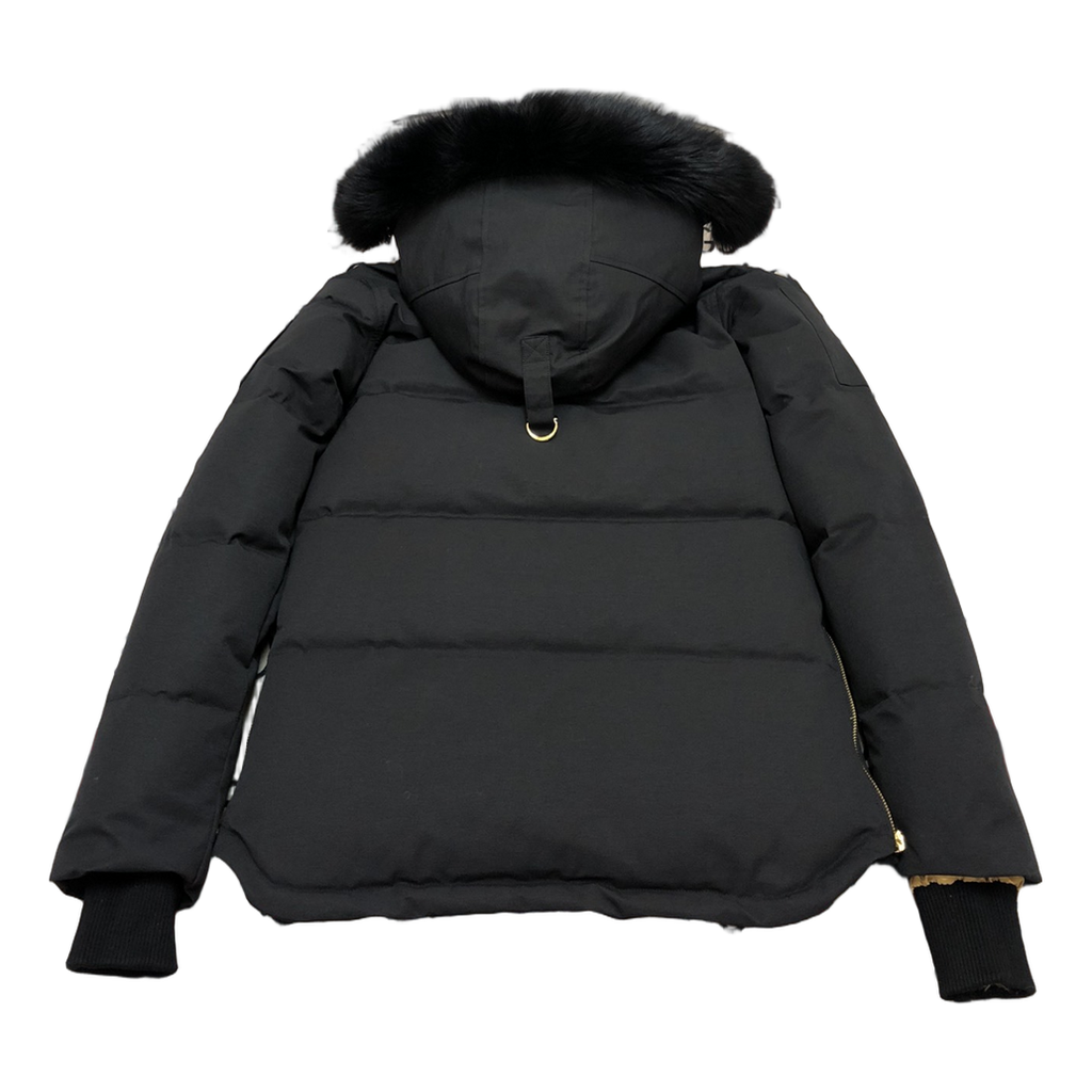 Moose Knuckles Gold 3Q Coyote Fur-Trim Hooded Down Puffer – Black