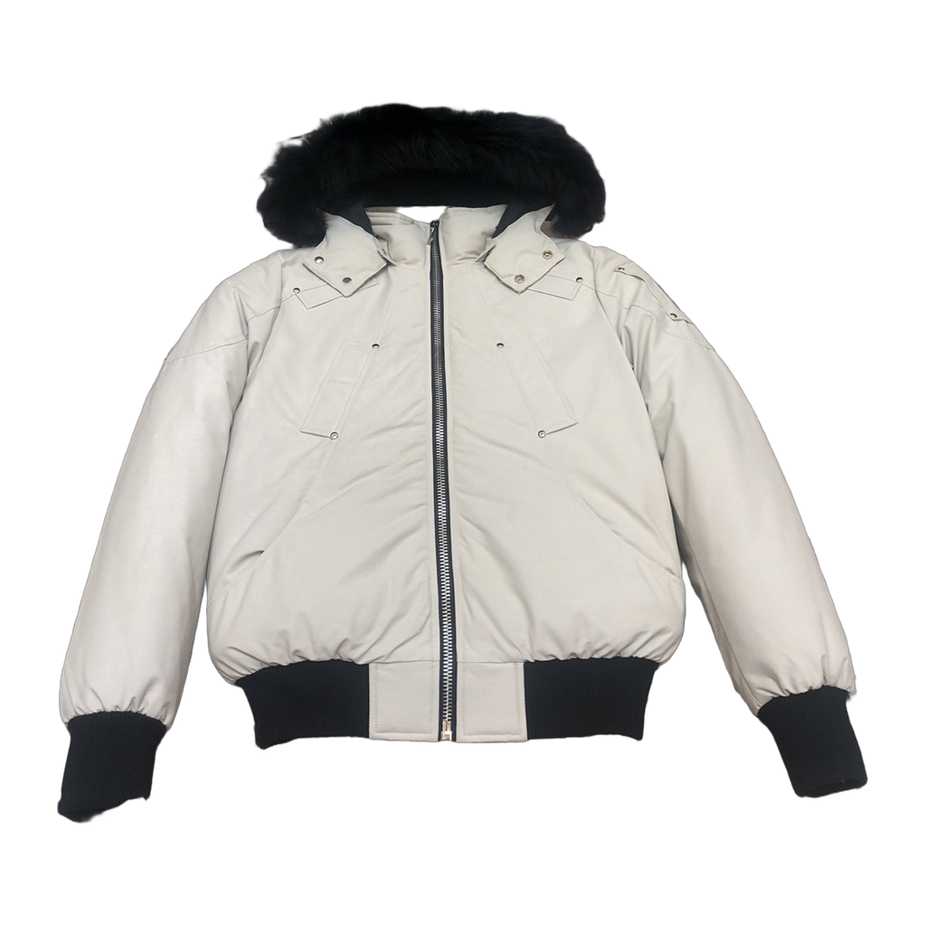 Moose Knuckles Men's Original Ballistic Shearling-Trim Bomber Jacket – Black