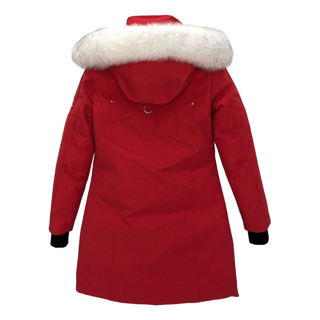 Moose Knuckles Stirling Pom-Pom Parka – White Fur Trim