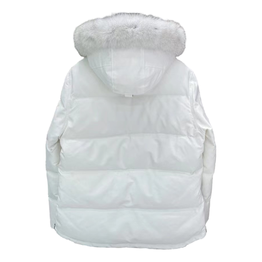 Moose Knuckles Chest-Zip Coyote Fur-Trim Hooded Down Puffer