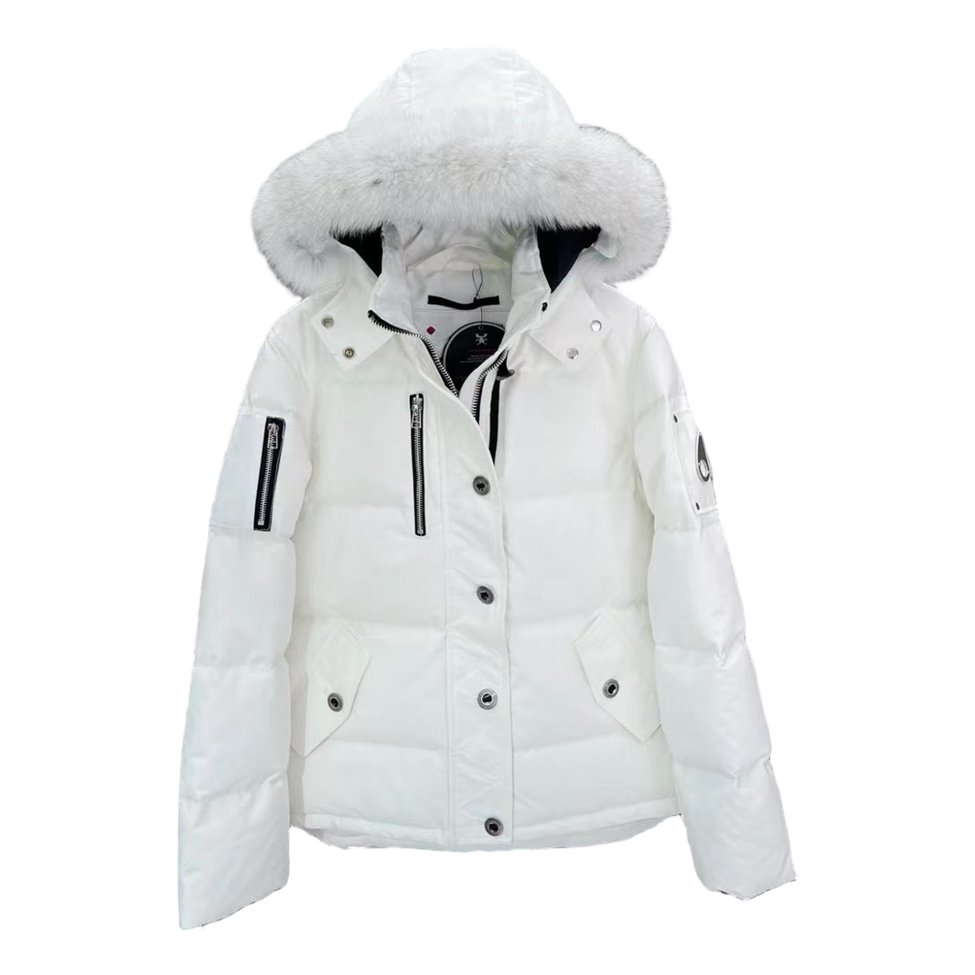 Moose Knuckles Chest-Zip Coyote Fur-Trim Hooded Down Puffer