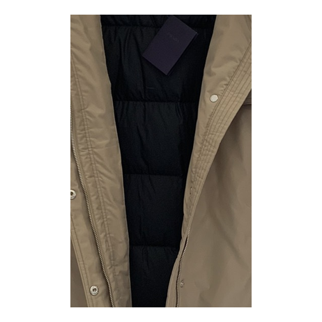 Prada Belted Faux Fur-Trim Hooded Coat – Beige