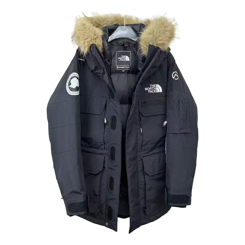 The North Face Four-Pocket Faux Fur-Trim Hooded Parka – Graphite