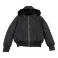 Moose Knuckles Gold Ballistic Coyote Fur-Trim Down Bomber – Black