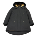 Moose Knuckles Gold-Lined Coyote Fur-Trim Long Parka – Black