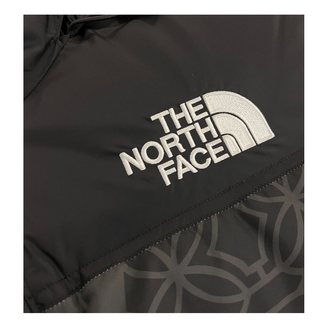 The North Face 1996 Retro Nuptse Patterned Puffer Jacket – Black