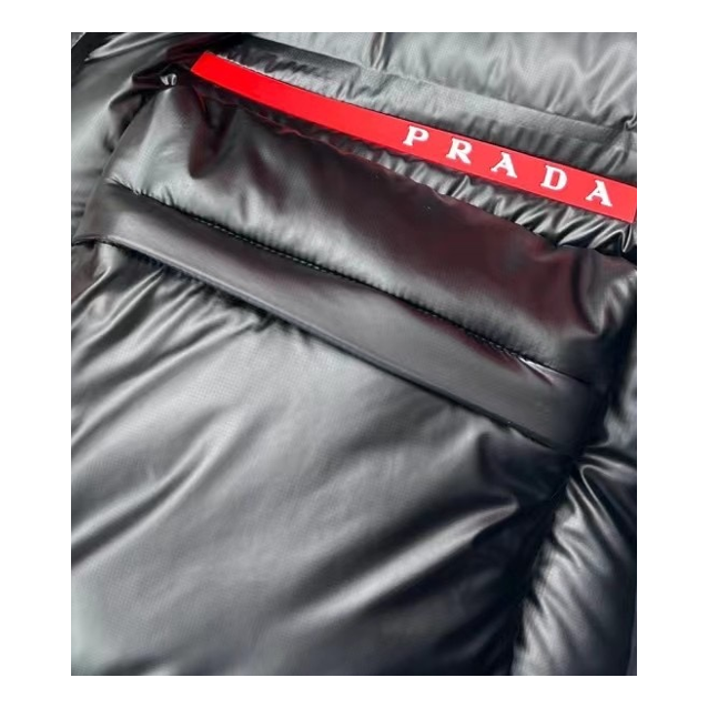 Prada Linea Rossa Hooded Puffer Jacket – Black